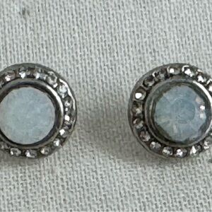 Brighton white opal aurora borealis silver halo earrings
